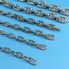 Edelstahlkette Kurzgliedrig DIN 766 Absperrkette Boot Edelstahl Rundkette