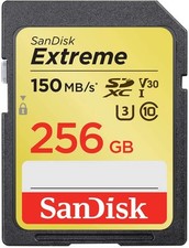 SanDisk Extreme SDXC UHS-I Speicherkarte 256GB V30, 150MB/s, 4K Ultra HD-Videos