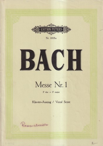 Noten bach messe 1 - messe, f