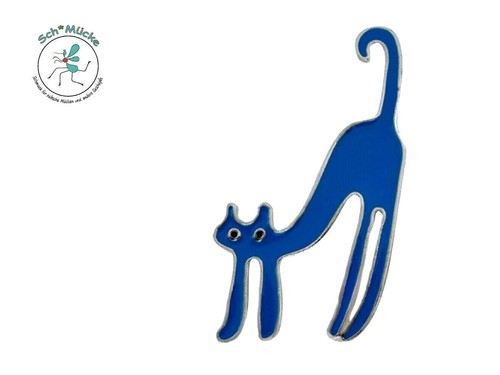 Anstecker katze blau - katze, kater