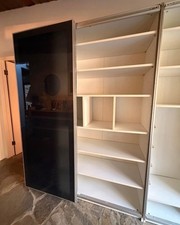 (4) Black Glass ikea Pax