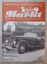 Oldtimer Markt November 1982 11/1982 Wanderer Schorsch Meier MGB DKW Front F1 F2
