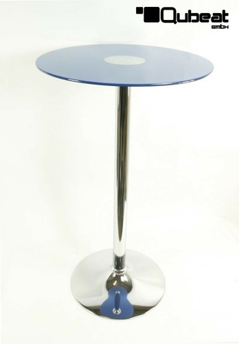 Bistro tisch blau glasplatte - blau,