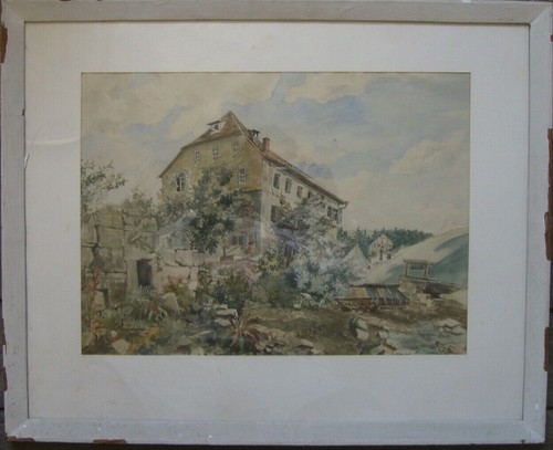 Gutshaus anwesen aquarell um - anwesen,