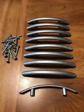 9 Stück Möbelgriffe Schrankgriffe Schubladengriffe Plastik silbergrau Ikea