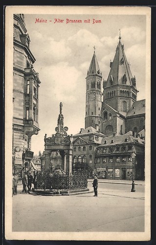 Mainz alter brunnen mit - mainz,,