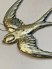 Christbaumschmuck Dresdner Pappe Weihnachtsschmuck Schwalbe Vogel Gold 6x7,5cm