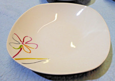 CreaTable 12 x Suppenteller, Porzellan, Weiß mit Blumenmotiv