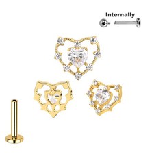 1,2mm Herz mit Kristallen Rand