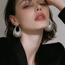 Große Damen Gitter Ohrringe