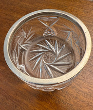 Bleikristall Schale mit Silbermontierung 800er Silberrand