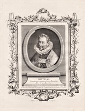 Matthias Holy Roman Emperor Kaiser HRR Portrait engraving Kupferstich 1750