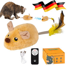 Elektrische Ferngesteuerte Ratte Maus mit Fernbedienung Haustier Katzen Toy+