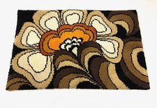 ORIGINAL MID CENTURY ABSTRAKT SPACE AGE PSYCHEDELISCH BLUMENTEPPICH RUG