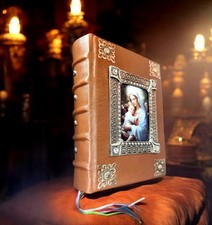 Antike Bibel aus dem Jahr 1929/Echtleder Buchbinder Handeinband Beschläge UNIKAT