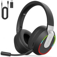 Bluetooth Kopfhörer 2,4G Wireless Gaming Headset mit Mikrofon für PS5, PS4