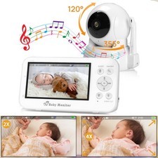 Babyphone HD 5" Babymonitor+1080P Kamera Nachtsicht 300m 2-Weg Audio alarm temp