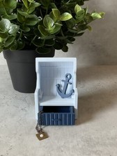 Deko Aufsteller Strandkorb Mit Schublade Aufbewahrung Maritim Unikat *4