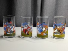 4 x Sammelglas NILS HOLGERSSON Trinkglas Senfglas von 1981 vintage alt