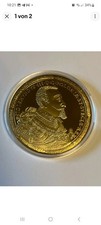 Gigant-Medaille 70 mm 100 Gold Dukaten 1621 Sigismund III Replik vergoldet PP