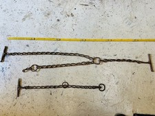 Konvolut antik Kälberkette Eisenkette Kette Gliederkette Haken Ring retro