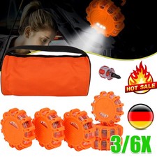 3/6x LED Warnblinkleuchte Pannenleuchte Unfalllicht rotierend wiederaufladbarer