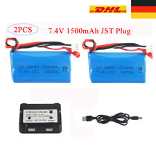 2 x Li-Ion Akku 7.4V 1500mAh Batterie JST RC Helikopter F645 MJX F-45 Revell