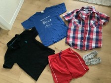 Bekleidungspaket Jungs 122/128, 5 Teile, T-Shirt, Kurze Hose, Hemd, Poloshirt