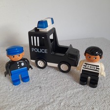Vintage 90er Lego Duplo Polizeiauto / Van Cop und Räuber 2672 Figuren Konvolut