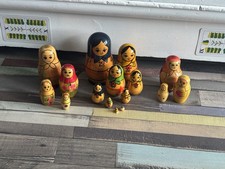 ?Konvolut 3 x Retro Matroschka 16 Holzpuppen Handbemalt  ~1960–70er Sehr Schön