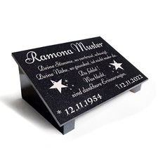 Grabstein Grabplatte Granit Motiv+Gravur mit und ohne Stützen bestellbar Z01