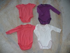 4x Body (Bodys) 1x Kurzarm Größe 62 und 3x Langarm Größe 68 - Mädchen