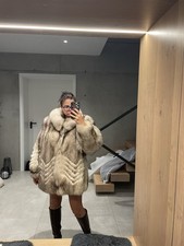 Echtpelz Blaufuchs Mantel Dick