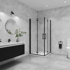 Schwarz Duschkabine Höhe 185/195cm eckeinstieg Falttür Duschabtrennung Dusche