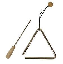 Migma Triangel 15 cm aus Tonstahl mit Schlaufe und Schlägel