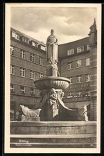 Elbing / Elblag, Blick auf den Balkbrunnen, Ansichtskarte 