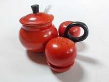 Art Deco Porzellan Menage - Senftopf + Pfeffer + Salz