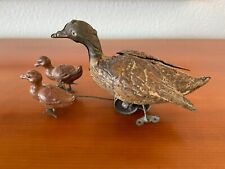 Antikes Blechspielzeug Ente mit Kücken, mechanisch, Günthermann ?; Bing ? 