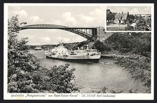 AK Kiel-Suchsdorf, Gaststätte Margartental am Nord-Ostsee-Kanal, Brücke, Schiff 