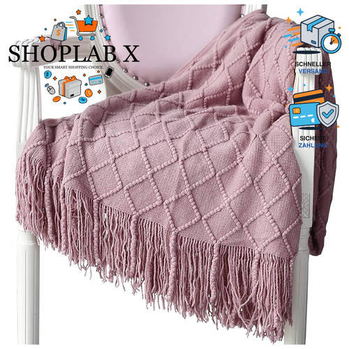 Wohndecke strick rosa - wohndecke,