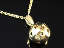 333 Gold Panzerkette mit Kugel Anhänger mit Sternchen 333 Gold poliert 