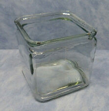 19661. Schöne Glas Vase  eckig  klar Hyazinthenvase   12 cm