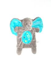 WIE NEU * 1 x Nicotoy Simba Elefant grau blau Sterne Schmusetuch Schnuffeltuch