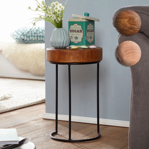Finebuy beistelltisch massiv - beistelltisch,