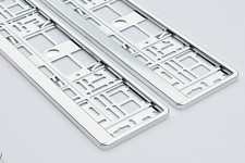 2 x Kennzeichenhalter CHROM OPTIK Nummernschildhalter Kennzeichenrahmen KFZ PKW 