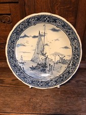 Royal Sphinx by Boch Fayence Wandteller Delfts Blauw Handpainted Faience 31cm