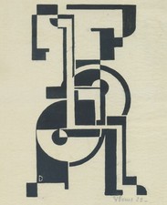 Walter Dexel - Figuration I - Holzschnitt 1922, signiert