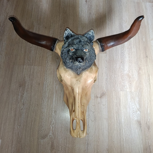 Wandskulptur rinderschädel - wandskulptur,