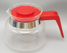 MELITTA alte Glaskanne Kanne AROMABOY roter Kunststoff Ø 12cm/ca.10cm hoch gut