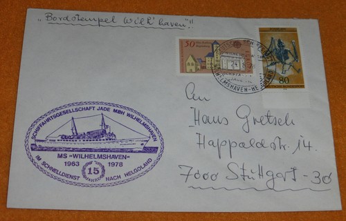 Wilhelmshaven bordstempel - wilhelmshaven,